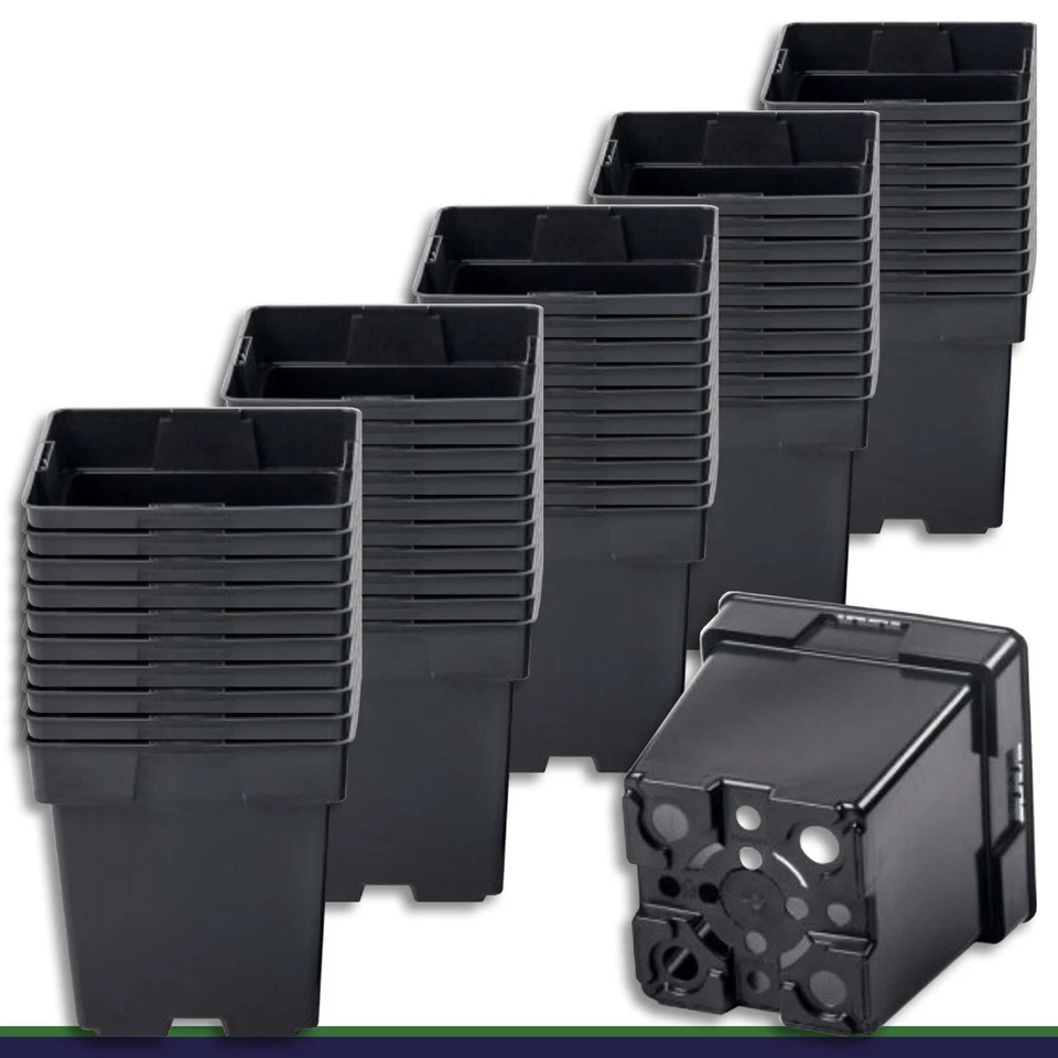 DONKWIAT Vaso per piante 50 x 2 L nero 14 x 14 x 14 cm vaso per fiori vaso per piante fioriera