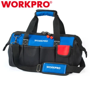 WORKPRO 18" Storage Tool Bag Sturdy Bottom Close Top Wide Mouth w/Shoulder Strap - Picture 1 of 11