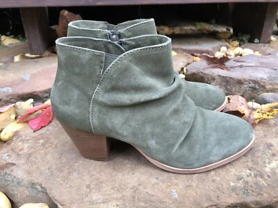 Botín occidental de gamuza de cuero Diba para mujer talla 8,5 verde Foto 1 de 4