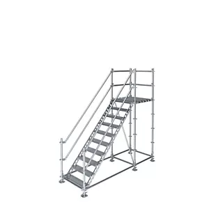 Bautreppe Außentreppe Balkontreppe mit Geländer und Podest 2 m Höhenunterschied - Bild 1 von 5