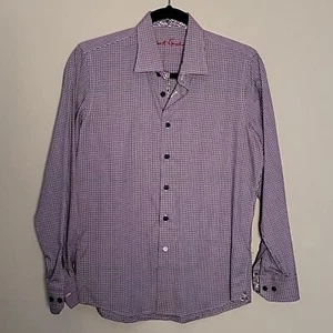 Robert Graham Purple Stripes Button Up Shirt Boys Sz 14-16 - Picture 1 of 8