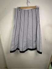 Gordon Smith Skirt Womens Black White Stripe Zip Flared Flowy Size 8