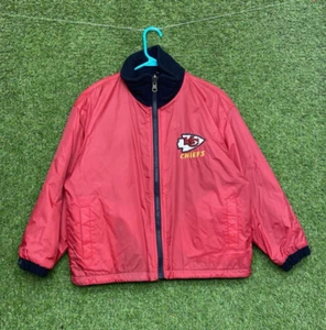 Vintage Kansas City Chiefs REVERSIBLE Jacket Youth Medium Mens Small Pro Player - Picture 1 of 19