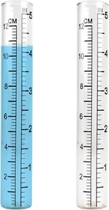 2Pcs 5" Capacity Rain Gauge Glass Replacement Tube for Yard Garden Outdoor Home - Picture 1 of 12