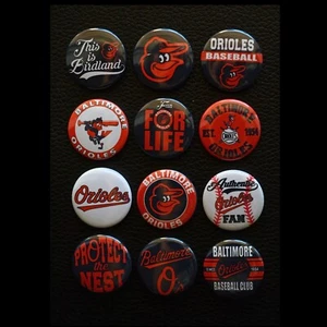 Baltimore Orioles / Botones Pinback (Juego de 12) / 4 opciones de tamaño - Imagen 1 de 5