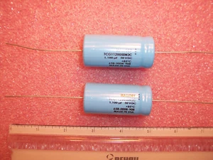 QTY (2) 1100uf 50V 85' AXIAL ELECTROLYTIC CAPACITORS TCG112U050N2C MALLORY NOS  - Picture 1 of 3
