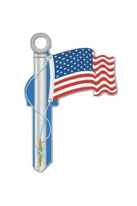 Lucky Line American Flag Design Decorative House Key, SC1  B101S Pack of 3 - Picture 1 of 3