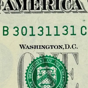 SIN CIRCULAR 1s 3s 0 dólar repetidor trinario casi binario CU número de serie de lujo - Imagen 1 de 3