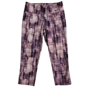 Nike Dri Fit Capri Leggings Gr. S Yoga Activewear Lila Brush Print Comfort - Bild 1 von 11
