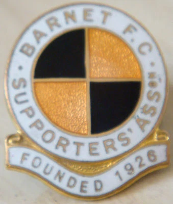 BARNET FC SUPPORTERS ASSOCIATION Badge Maker H.W MILLER Brooch pin 25mm x 30mm - Image 1 of 3