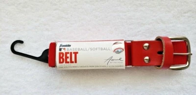 Cinturón elástico ajustable Franklin MLB béisbol/softbol 22"-42" rojo 1,25" ancho Foto 1 de 4