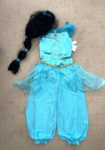 Disney Princess Jasmine Costume 2 Piece Set Dress Up sz 7/8 new NWT w/wig - Picture 1 of 1