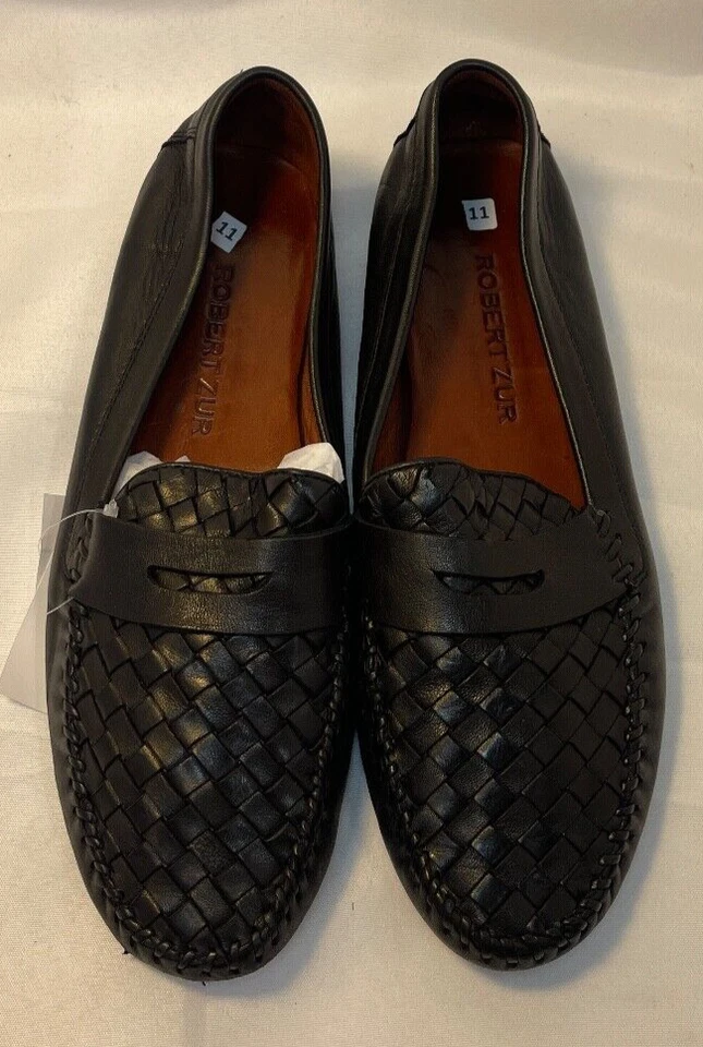 Men's Robert Zur Petra Black Leather Driver Loafer Size 11M - Image 1 of 4