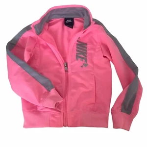Nike Jacket Girls Pink Logo Full Zip Size 4 - Picture 1 of 13