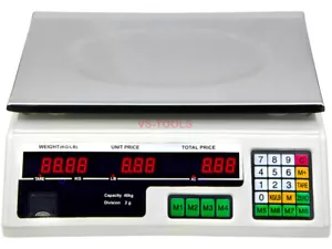 Digital Commercial Grocery Store Price Scale 88lbs 40Kg Dual Display - Picture 1 of 6