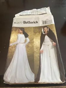 Butterick 4377 MEDIEVAL costume Dress Cape Cloak SIZES 6 8 10 12 Cosplay Uncut - Picture 1 of 4