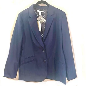 Chicos Womens Blazer Size 1 M Navy Blue Office Dressy City Chic Lined NWT - Picture 1 of 11