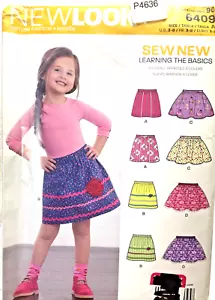 Patrón de costura New Look talla 6409 3-8 faldas niñas con variaciones. - Imagen 1 de 3