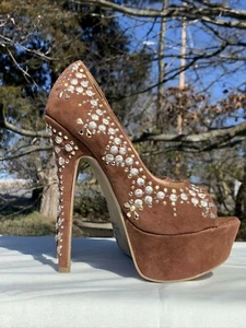 LILIANA Hershey Kiss Chocolate Faux Suede Decadence High Heels Pumps 6 ❤️sj15m10 - Picture 1 of 11