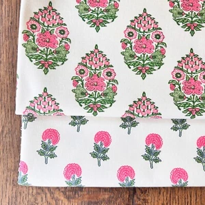 COLECCIÓN ROSA Estampado en bloques, tela 100% algodón, doble ancho 280 cm/110 pulgadas - Imagen 1 de 12