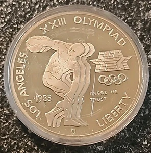 1983-S L.A. Olympics Commemorative Dollar Discus Thrower Proof In Capsule 💥👀💥 - Picture 1 of 2