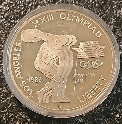 1983-S L.A. Olympics Commemorative Dollar Discus Thrower Proof In Capsule 💥👀💥 - Image 1 of 2