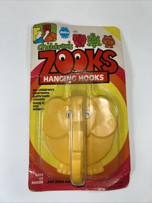 Ganchos colgantes vintage para niños Zooks elefante en paquete original Foto 1 de 4