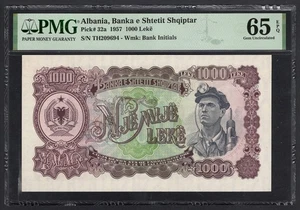 Albania 1000 Leke 1957 P32a Uncirculated Grade 65 - Picture 1 of 2