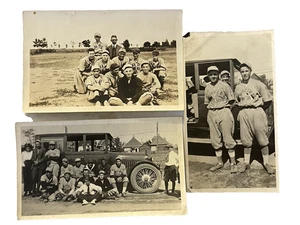 1920s 3 BASEBALL SNAPSHOTS YEAGER MORTUARY TEAM & EAST ? PLAYERS ID - Picture 1 of 8