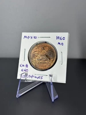 Moneda de bronce de 20 centavos Mo México 1960 KM#440 Foto 1 de 2