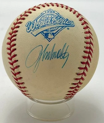 John Smoltz HOF Signed 1995 Atlanta Braves World Series Baseball JSA 201153 - Image 1 of 3