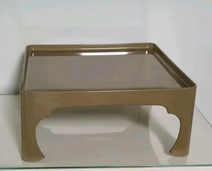 Feine japanische Kyo Lackware Tablett Tisch mit Füßen Latte Taupe Khaki Tee Zeremonie - Bild 1 von 12