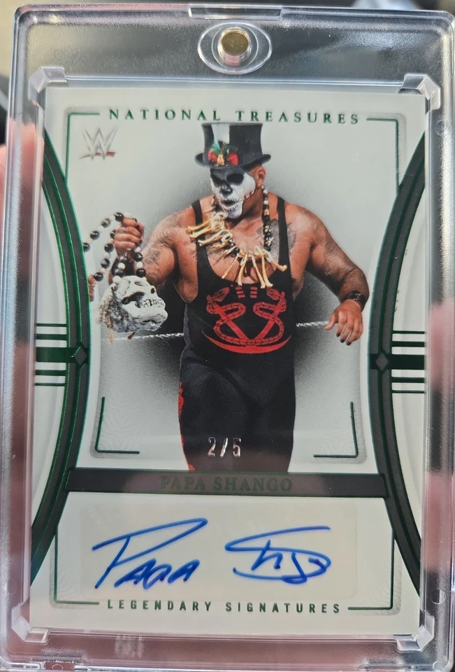 2024 National Treasures WWE Legendary Signatures Emerald PAPA SHANGO /5 - Image 1 of 1