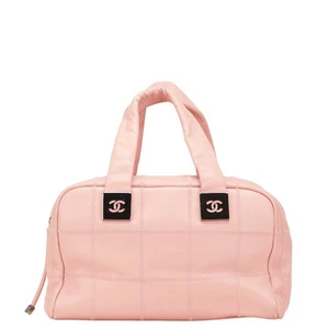 CHANEL Chocolate bar Mini Boston Bag Handbag A24184 Women 【Used】 - Picture 1 of 12