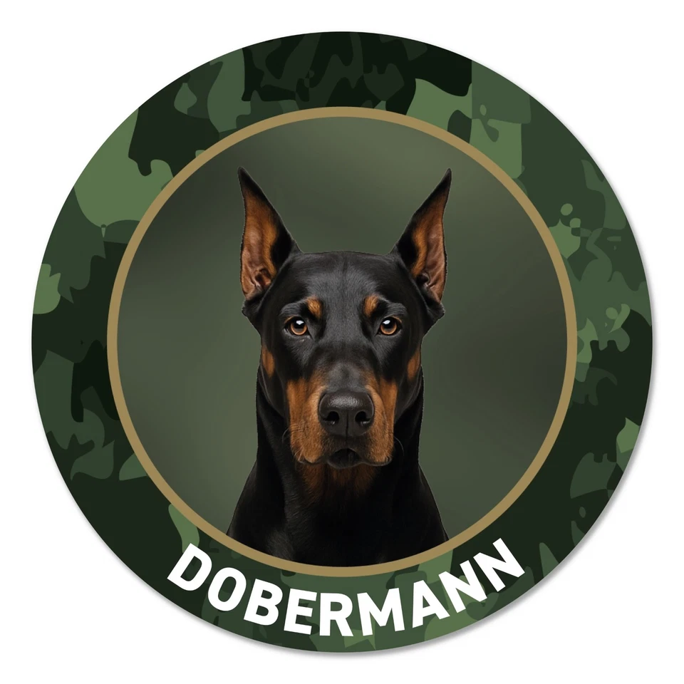 Dobermann Autoaufkleber Sticker, Zaunschild "Hier wache ich" Warnschild Hunde - Bild 1 von 4