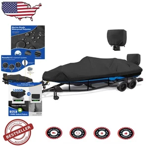 Elite 1200D Marine Grade Boat Cover 17-19ft, Heavy Duty, Waterproof, Ventilated - Foto 1 di 8