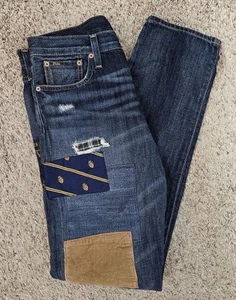 Polo Ralph Lauren Boy's Size 18 Distress Patchwork Sullivan Slim Jeans - Picture 1 of 10