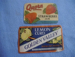 Vintage Quorn Strawberry Jam & Golden Valley Lemon Curd Labels - Picture 1 of 2