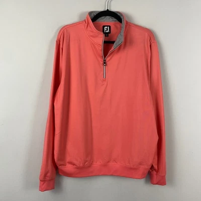 Pullover FootJoy Para Hombre Grande Coral 1/4 Cremallera Golf Elástico Foto 1 de 4