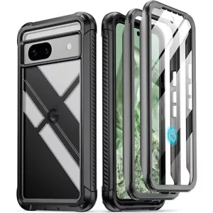 For Google Pixel 8A Case | Poetic Built-in Screen Shockproof Rugged Cover Black - Picture 1 of 5