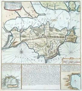 Antique Sea Chart ISLE of WIGHT Scilly Tor Bay original Nicolas de Fer map c1695 - Picture 1 of 6