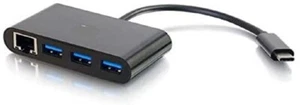 USB-C 3-Port USB Hub mit kabelgebundenem Gigabit Ethernet Port USB 3.0 Adapter Neu - Bild 1 von 3