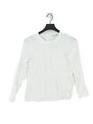 Minimum Women&#39;s Blouse UK 8 White 100% Viscose Long Sleeve Round Neck Basic