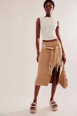 Falda midi Free People FP One Pari cintura texturizada punto roca luna L Foto 1 de 3