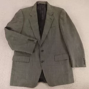 VTG Aquascutum Jacket L Gray Birdseye 100% Wool Worsted Twill Blazer Canada 44R - Picture 1 of 15