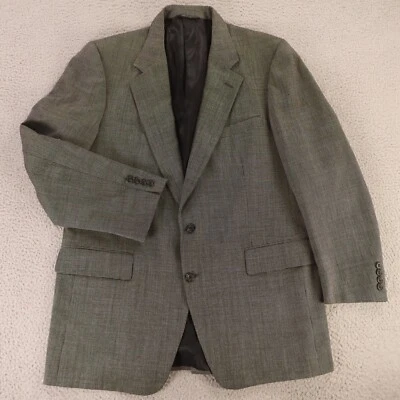 VTG Aquascutum Jacket L Gray Birdseye 100% Wool Worsted Twill Blazer Canada 44R - Image 1 of 4