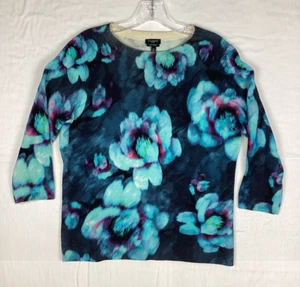 Talbots Sweater Women’s Petite LP Blue Pullover Pure Cashmere - Picture 1 of 8