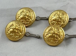 VTG 4 US NAVY OFFICER COAT BRASS 7/8” BUTTONS WATERBURY EAGLE ANCHOR NOS - Picture 1 of 6