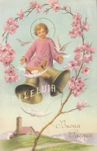 CARTOLINA *82 AUGURI-FESTE BUONA PASQUA REGALI FELICITA AGNELO VIAGGIATA 1956 - Imagen 1 de 2