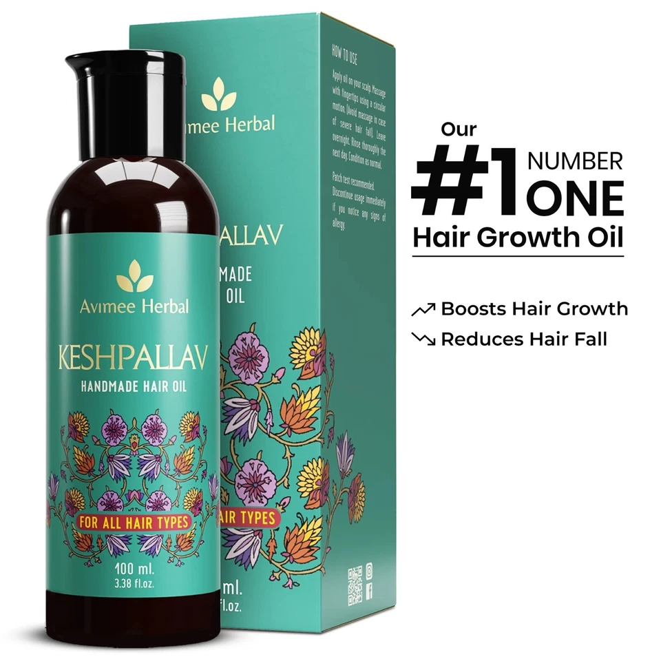 Keshpallav Hair Oil for Hair Growth 100% Pure Organic Herbal Hair Oil -100 ml - Image 1 of 4